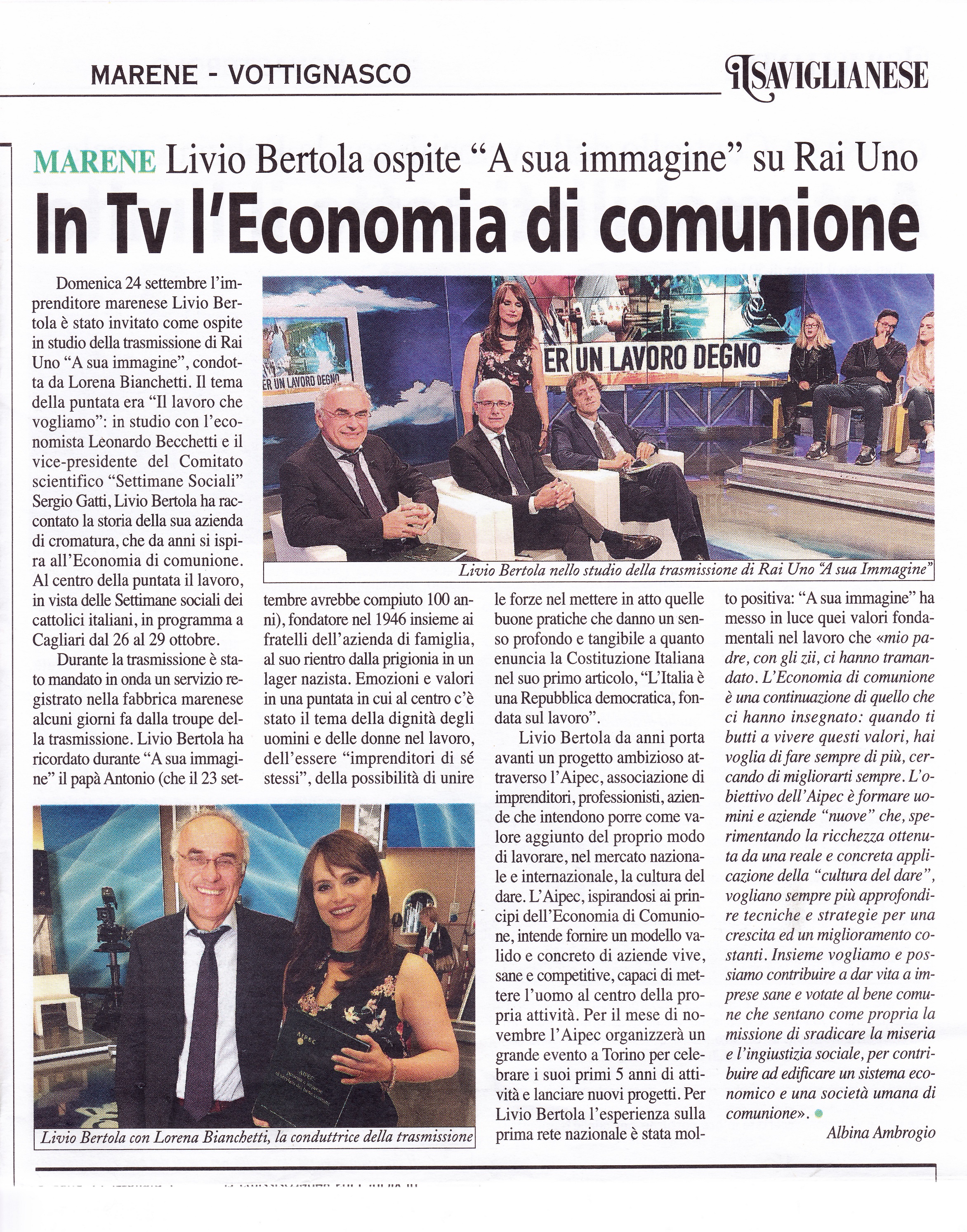 20170927_Il Saviglianese_art Bertola a RAI 1_rid