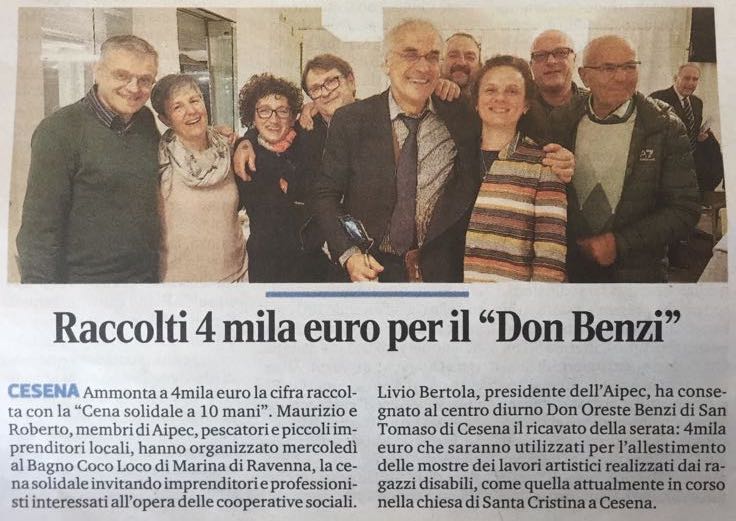 Articolo Cena solidale a 10 mani