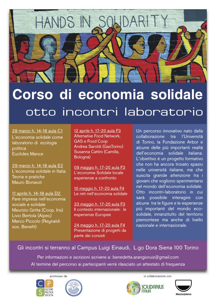 Corso di Economia Solidale Unito - locandina